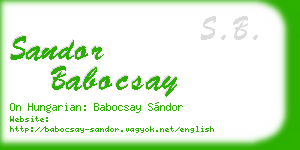 sandor babocsay business card
